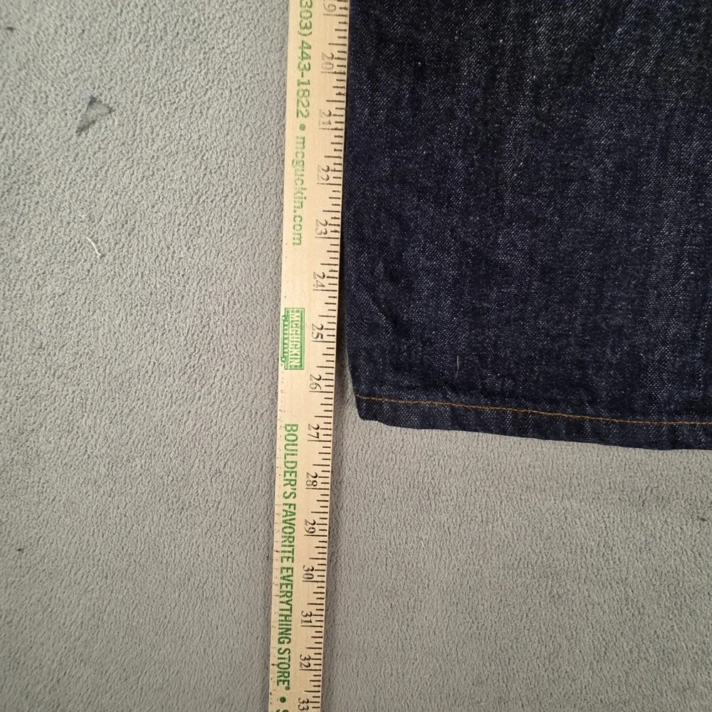 Beslow Jeans Mens Selvedge Blue Baggy Wide Leg Pleated Loose Hip Hop‎ Fits 26x26